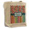 Retro Scales & Stripes Reusable Cotton Grocery Bag - Front View