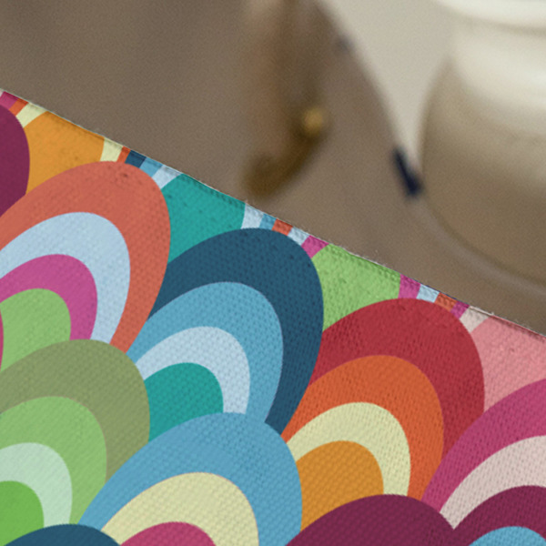 Retro Scales & Stripes Large Rope Tote - Close Up View