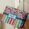 Retro Scales & Stripes Large Rope Tote - Life Style