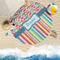 Retro Scales & Stripes Round Beach Towel Lifestyle