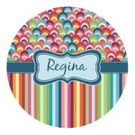 Retro Scales & Stripes Round Decal - Small (Personalized)