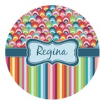 Retro Scales & Stripes Round Decal - Medium (Personalized)