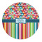 Retro Scales & Stripes 5' Round Indoor Area Rug (Personalized)