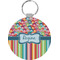 Retro Scales & Stripes Round Plastic Keychain (Personalized)