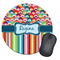 Retro Scales & Stripes Round Mouse Pad (Personalized)