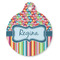 Retro Scales & Stripes Round Pet ID Tag - Large - Front