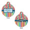 Retro Scales & Stripes Round Pet Tag - Front & Back
