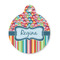 Retro Scales & Stripes Round Pet ID Tag - Small (Personalized)