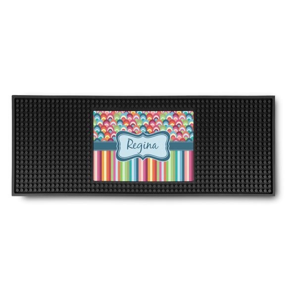 Custom Retro Scales & Stripes Rubber Bar Mat (Personalized)