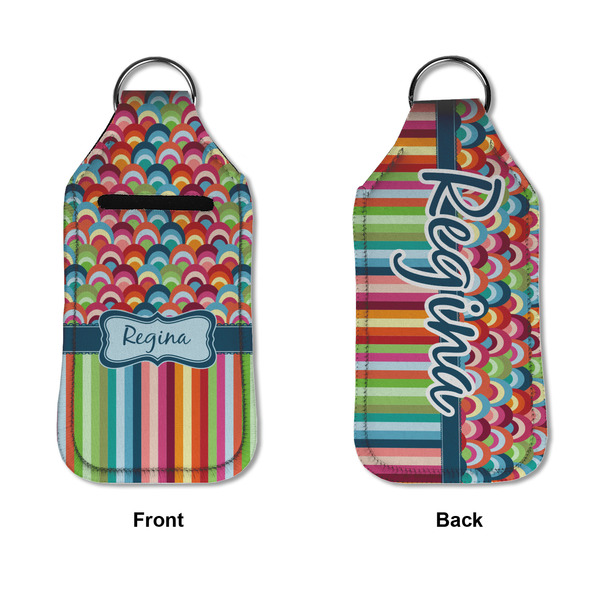 Retro Scales & Stripes Sanitizer Holder Keychain - Large APPROVAL (Flat)