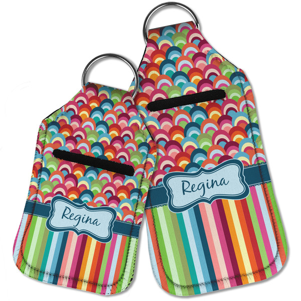 Retro Scales & Stripes Sanitizer Holder Keychain - Parent Main