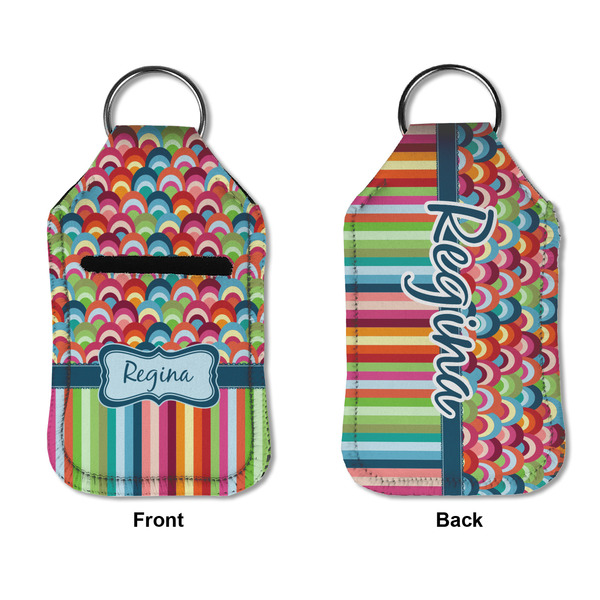 Retro Scales & Stripes Sanitizer Holder Keychain - Small APPROVAL (Flat)