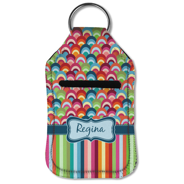 Retro Scales & Stripes Sanitizer Holder Keychain - Small (Front Flat)