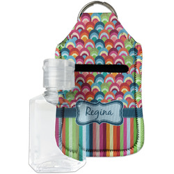 Retro Scales & Stripes Hand Sanitizer & Keychain Holder - Small (Personalized)