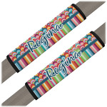 Retro Scales & Stripes Seat Belt Covers (Set of 2) (Personalized)