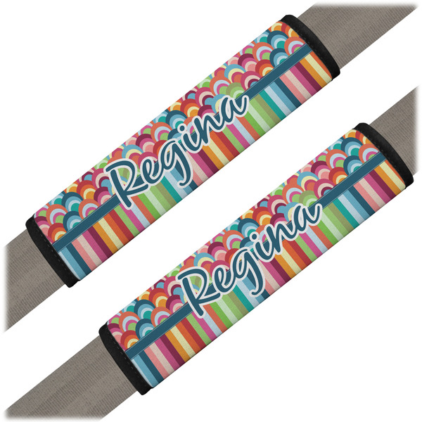 Custom Retro Scales & Stripes Seat Belt Covers (Set of 2) (Personalized)