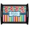 Retro Scales & Stripes Black Wooden Tray - Large (Personalized)