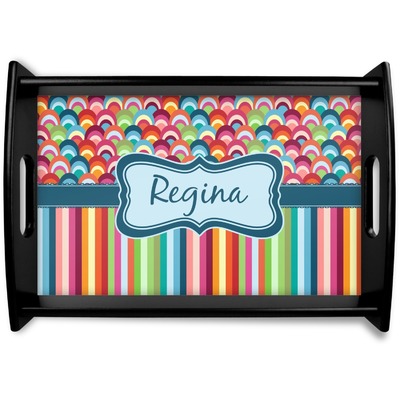 Retro Scales & Stripes Wooden Tray (Personalized)