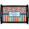 Retro Scales & Stripes Black Wooden Tray - Small (Personalized)