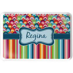 Retro Scales & Stripes Serving Tray w/ Name or Text