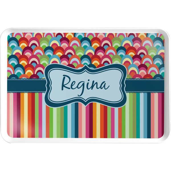 Custom Retro Scales & Stripes Serving Tray w/ Name or Text