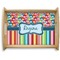 Retro Scales & Stripes Natural Wooden Tray - Large (Personalized)
