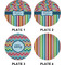 Retro Scales & Stripes Set of Appetizer / Dessert Plates (Approval)