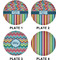 Retro Scales & Stripes Set of Lunch / Dinner Plates (Approval)