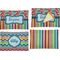 Retro Scales & Stripes Set of Rectangular Appetizer / Dessert Plates