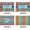 Retro Scales & Stripes Set of Rectangular Appetizer / Dessert Plates (Approval)