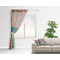 Retro Scales & Stripes Sheer Curtain With Window and Rod - in Room Matching Pillow