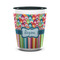 Retro Scales & Stripes Ceramic Shot Glass - 1.5 oz - Two Tone - Set of 4 (Personalized)