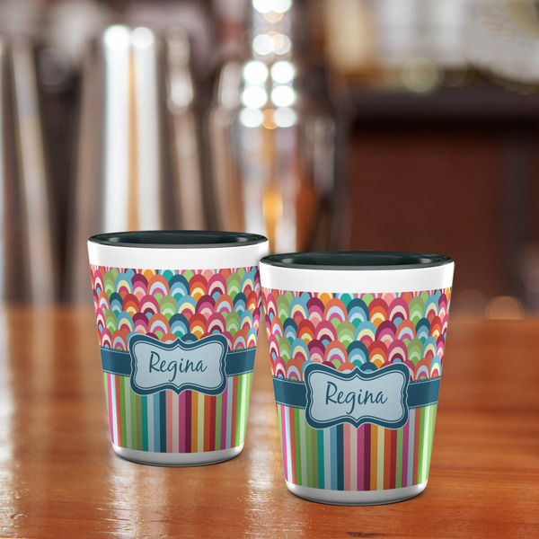 Retro Scales & Stripes Shot Glass - Two Tone - LIFESTYLE