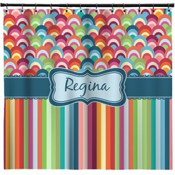 Retro Scales & Stripes Shower Curtain - Custom Size (Personalized)