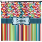 Retro Scales & Stripes Shower Curtain (Personalized)