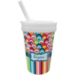 Retro Scales & Stripes Sippy Cup with Straw (Personalized)