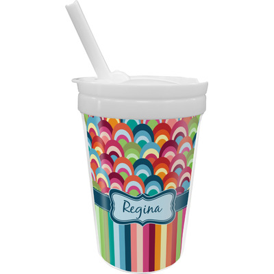 Retro Scales & Stripes Sippy Cup with Straw (Personalized)