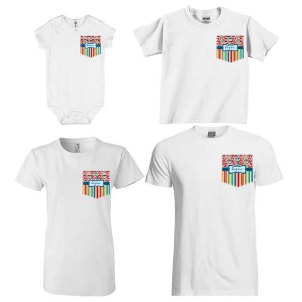 Retro Scales & Stripes Sized Pockets on Various Products