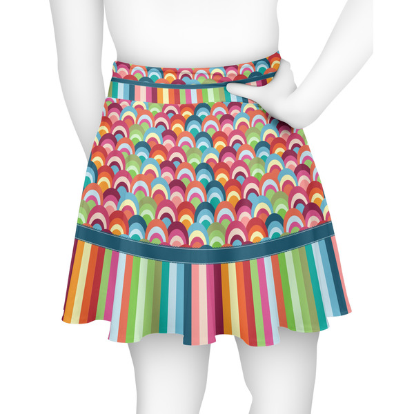 Retro Scales & Stripes Skater Skirt - Back