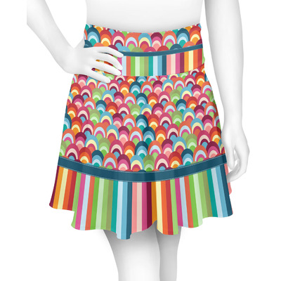Retro Scales & Stripes Skater Skirt - Large (Personalized)