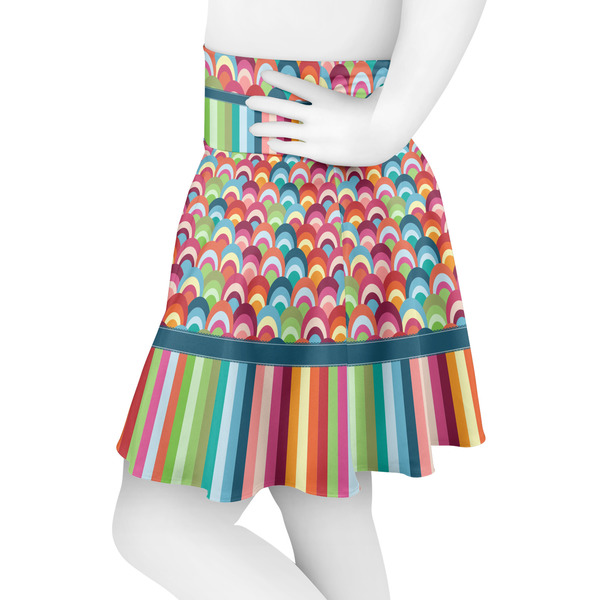 Retro Scales & Stripes Skater Skirt - Side