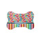 Retro Scales & Stripes Bone Shaped Dog Food Mat (Small) (Personalized)