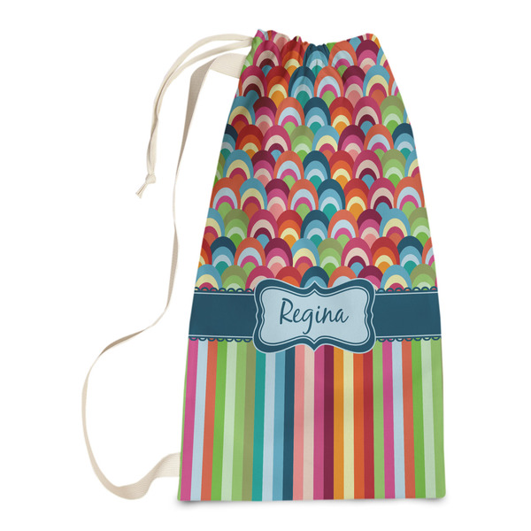 Custom Retro Scales & Stripes Laundry Bags - Small (Personalized)