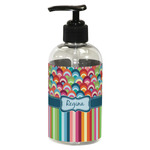 Retro Scales & Stripes Plastic Soap / Lotion Dispenser (8 oz - Small - Black) (Personalized)