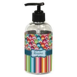 Retro Scales & Stripes Plastic Soap / Lotion Dispenser (8 oz - Small - Black) (Personalized)