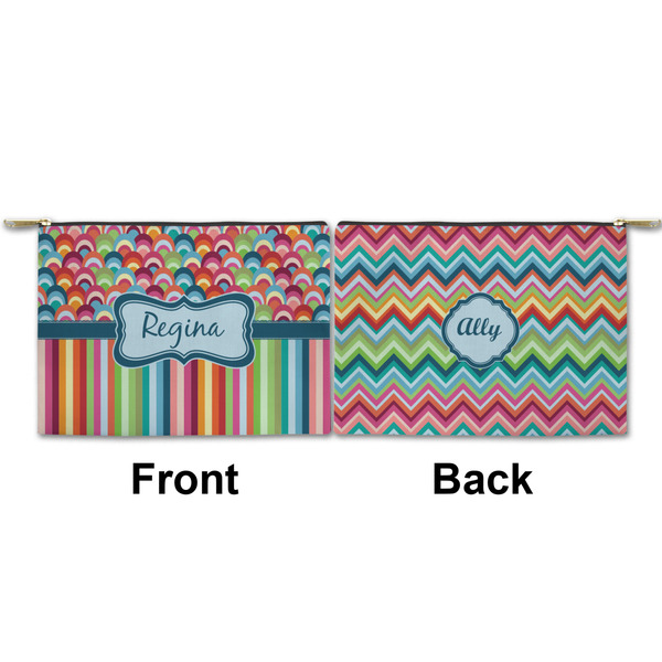 Retro Scales & Stripes Small Zipper Pouch Approval (Front and Back)