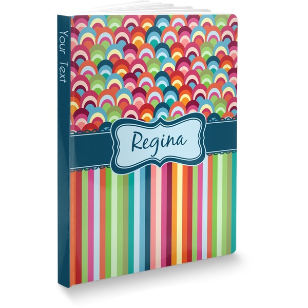 Custom Retro Scales & Stripes Softbound Notebook (Personalized)
