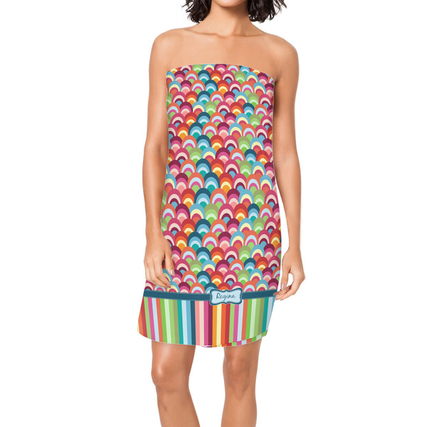 Custom Retro Scales & Stripes Spa / Bath Wrap w/ Name or Text