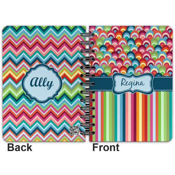 Retro Scales & Stripes Spiral Journal 5 x 7 - Apvl