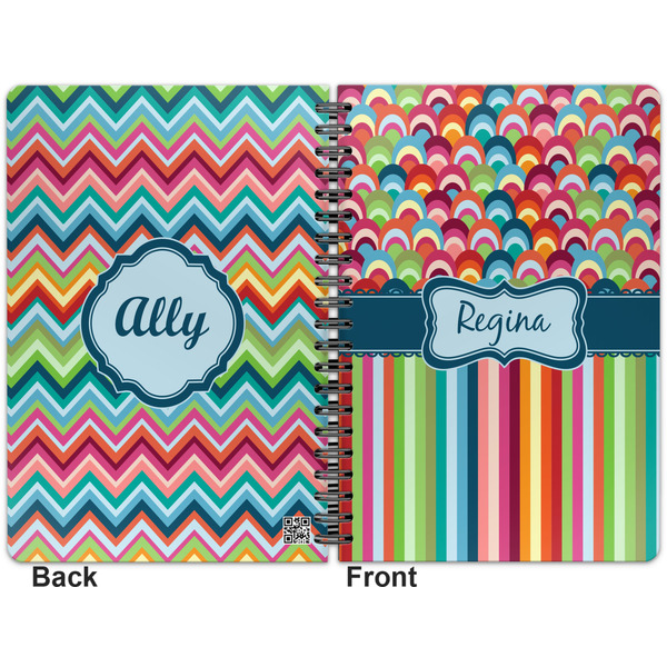 Retro Scales & Stripes Spiral Journal 7 x 10 - Apvl